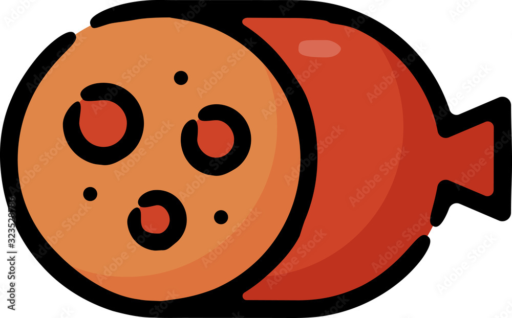 Fototapeta premium Sausage Vector Doodle Sketch Icon