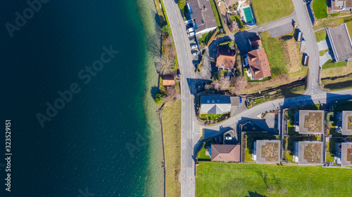 Photography drone photo above the lake of Zug