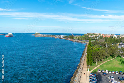 Landscape photo of the Newcastle sea front in New South Wales during the summer © Phil