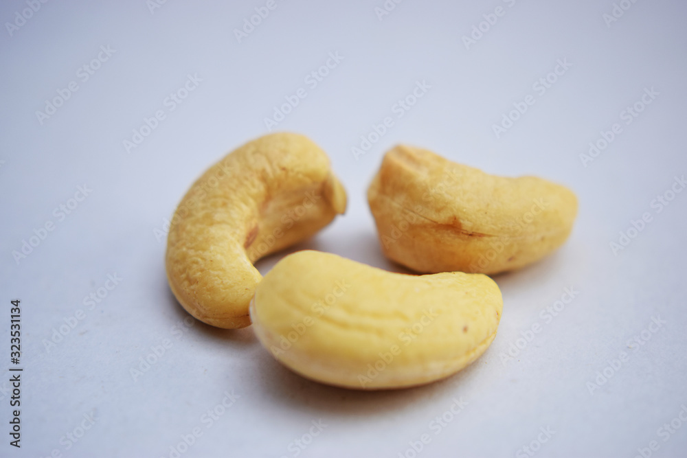 cashew nuts heap on white background Full depth of field Close-Up Stock Photography Image cashew nuts heap on white background Full depth of field Close-Up Stock Photography Image