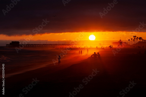 Dramatic Beach Sunset © Mason