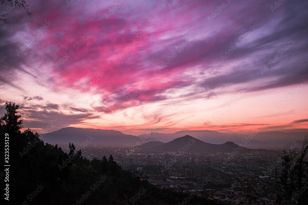 sunset in the mountains