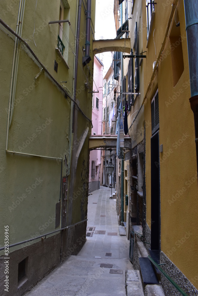 narrow street in cinque terre italy