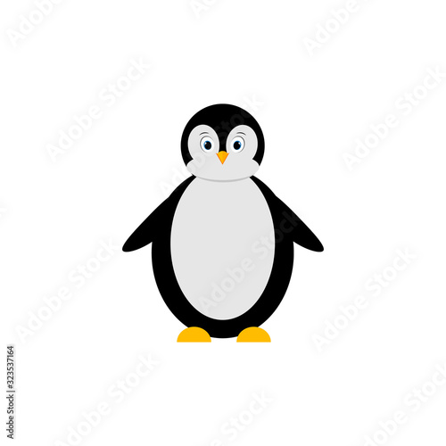 Isolated illustration of cute penguin on white background © GulArt