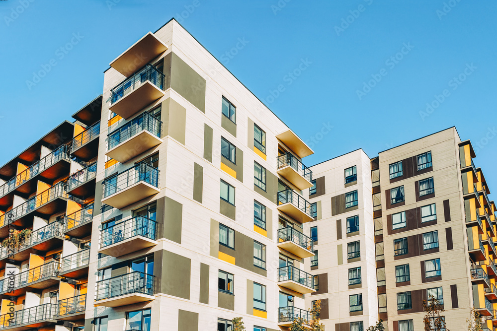 Modern Apartment houses residential buildings complex real estate
