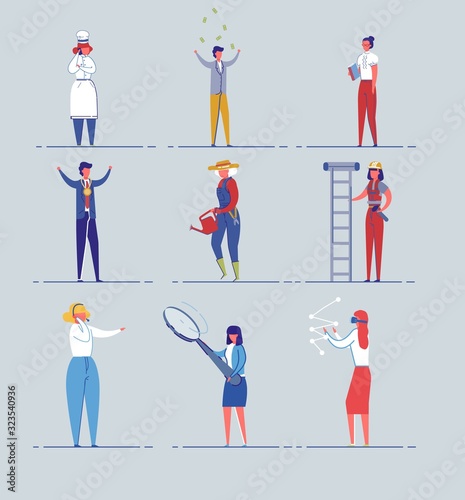 Various Professions and Occupations Vector Set.