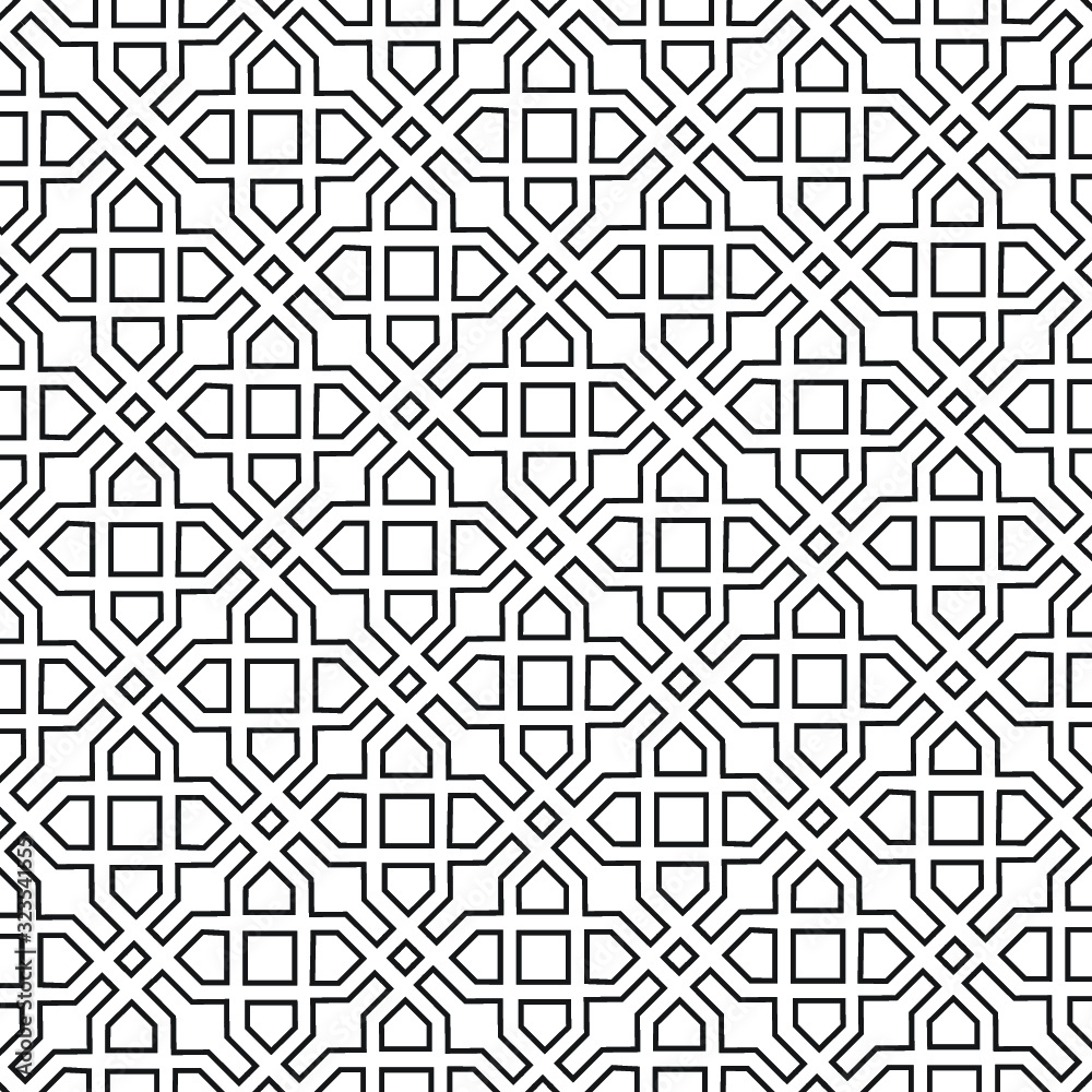 Arabic ornament with geometric shapes. Abstract motives of the paintings of ancient Indian fabric patterns. Abstract seamless pattern. Arabic ornament with geometric shapes. Abstract motives of the paintings of ancient Indian fabric patterns. Abstract seamless pattern.