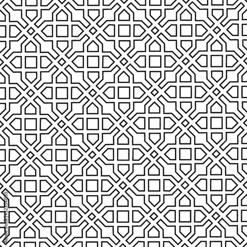 Arabic ornament with geometric shapes. Abstract motives of the paintings of ancient Indian fabric patterns. Abstract seamless pattern.