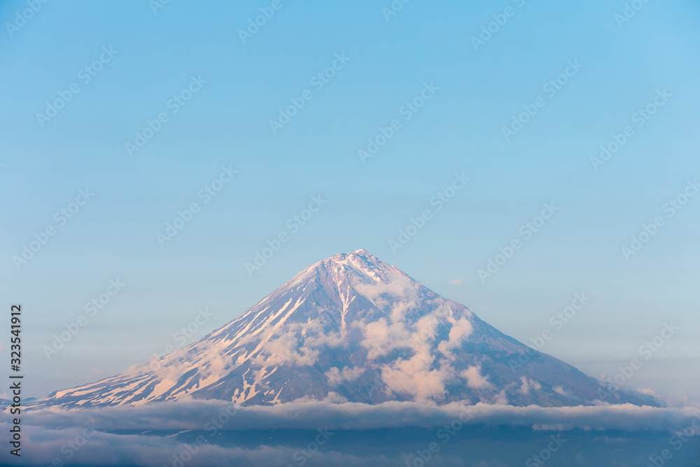 Koryaksky volcano, Kamchatka peninsula, Russia. An active volcano 35 km north of the city of Petropavlovsk-Kamchatsky. The absolute height is 3430 meters above sea level.