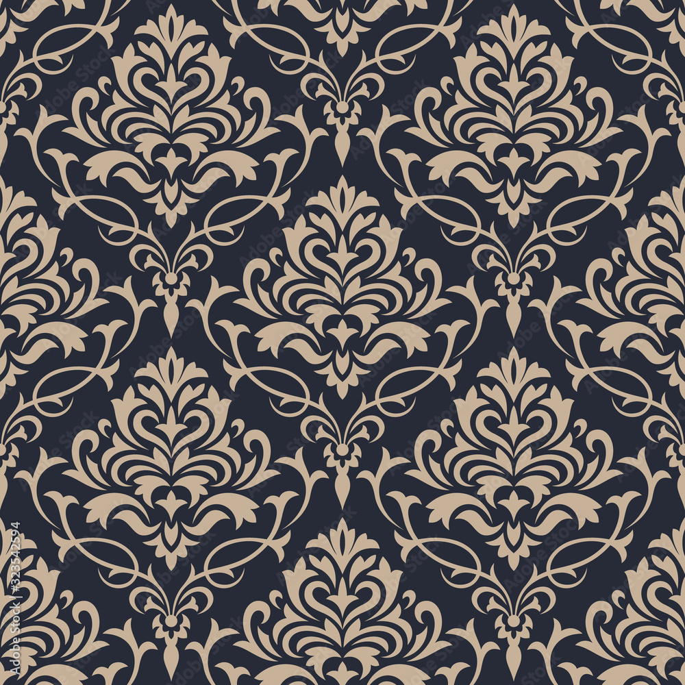 Damask seamless pattern background. Classical luxury ornament wallpaper