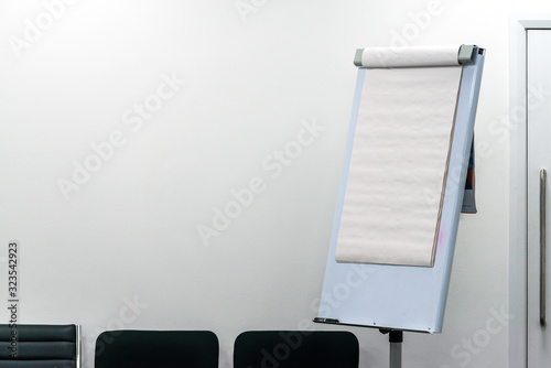 paper flipchart in a white meeting room