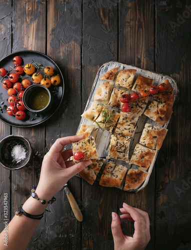 Home made rosemary focaccia bread