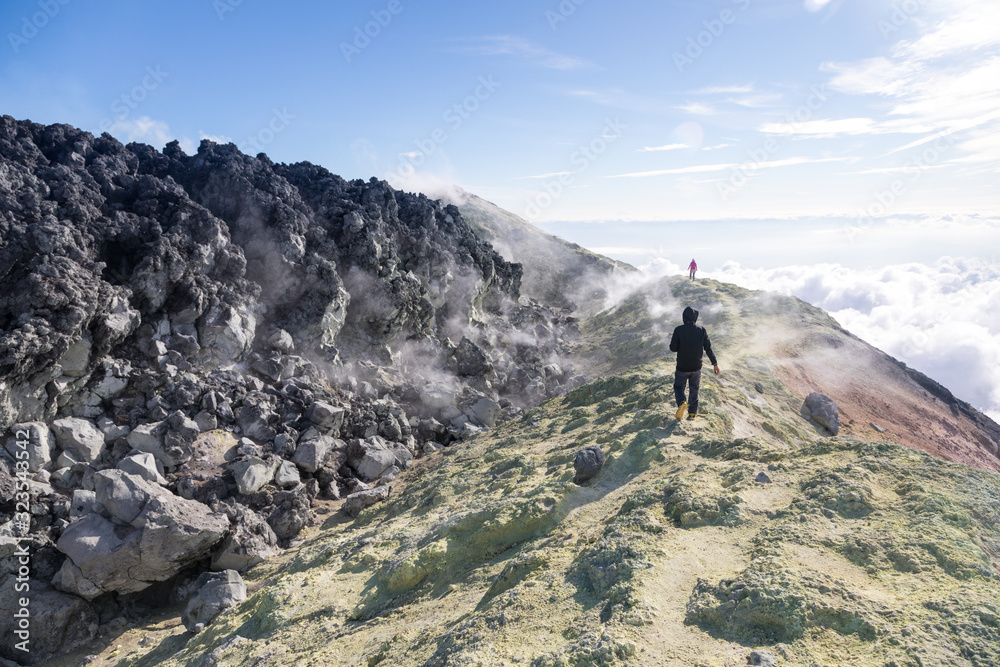 Avachinsky volcano, Kamchatka peninsula, Russia. An active volcano, located north of the city of Petropavlovsk-Kamchatsky, in the interfluve of the Avacha and Nalychev rivers.