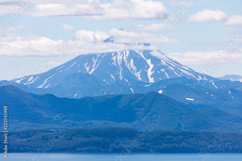 Vilyuchinsky volcano  Kamchatka peninsula  Russia. It is located southwest of the city of Petropavlovsk-Kamchatsky behind Avacha Bay.
