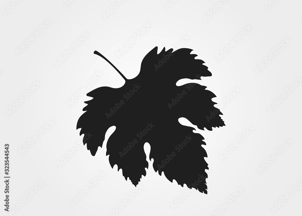 grape leaf silhouette. nature and plant design element grape leaf silhouette. nature and plant design element