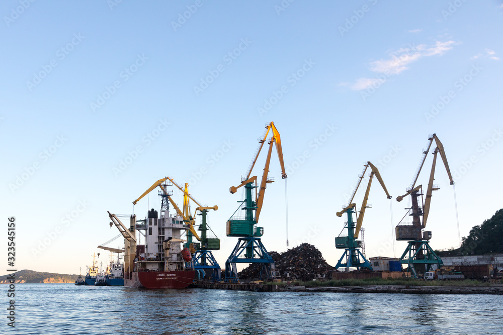 AVACHA BAY, KAMCHATKA PENINSULA, RUSSIA - AUGUST 10, 2018: One of the largest bays on the planet, capable of receiving any ship in the world. AVACHA BAY, KAMCHATKA PENINSULA, RUSSIA - AUGUST 10, 2018: One of the largest bays on the planet, capable of receiving any ship in the world.