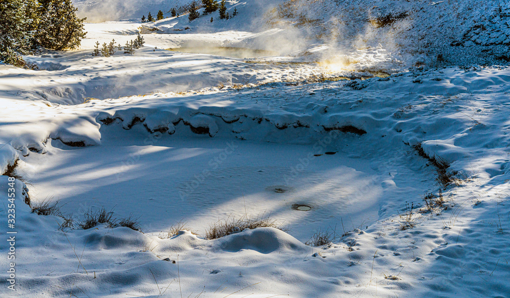 WEST THUMB GEYSER BASIN ON YELLOWSTONE LAKE