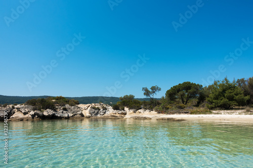 Amazing scenery by the sea in Diaporos island  Sithonia  Chalkidiki  Greece