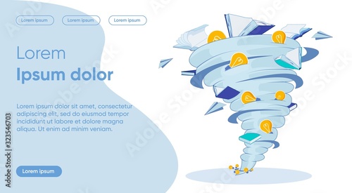 Idea Stream Flat Landing Page Vector Template