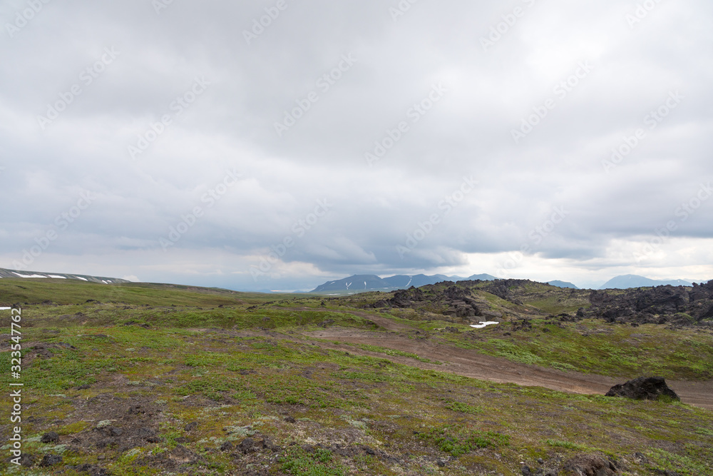 Lava fields around Gorely volcano, Kamchatka peninsula, Russia. Lava fields around Gorely volcano, Kamchatka peninsula, Russia.