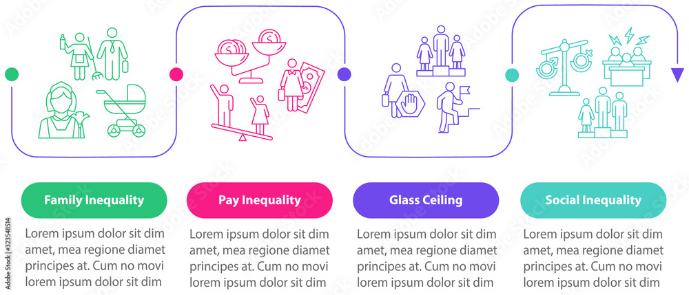 Vetor De Gender Inequality Vector Infographic Template Sex Role Stereotypes Discrimination