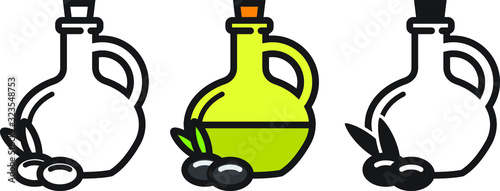 Olive oil icon, vector illustration photo