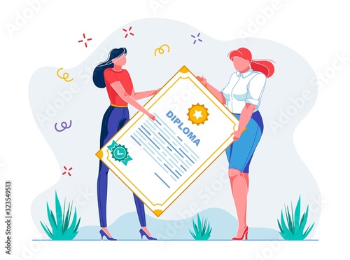 Graduation Ceremony Diploma, Vector Illustration.