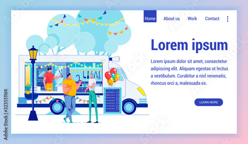 Decorated Street Food Van Landing Page Template