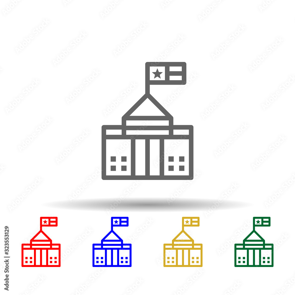 White house, usa multi color style icon. Simple thin line, outline vector of 4th of july icons for ui and ux, website or mobile application