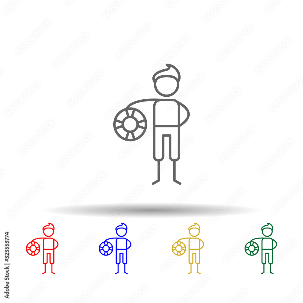 Lifesaver, adventure multi color style icon. Simple thin line, outline vector of Adventure icons for ui and ux, website or mobile application Lifesaver, adventure multi color style icon. Simple thin line, outline vector of Adventure icons for ui and ux, website or mobile application