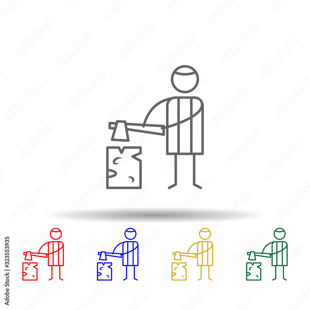 Lumberjack, adventure multi color style icon. Simple thin line, outline vector of Adventure icons for ui and ux, website or mobile application Lumberjack, adventure multi color style icon. Simple thin line, outline vector of Adventure icons for ui and ux, website or mobile application
