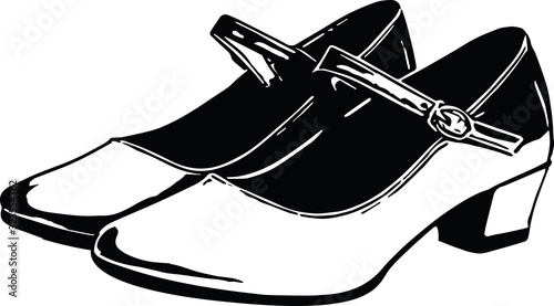 close-up of woman legs Illustration of women's shoes