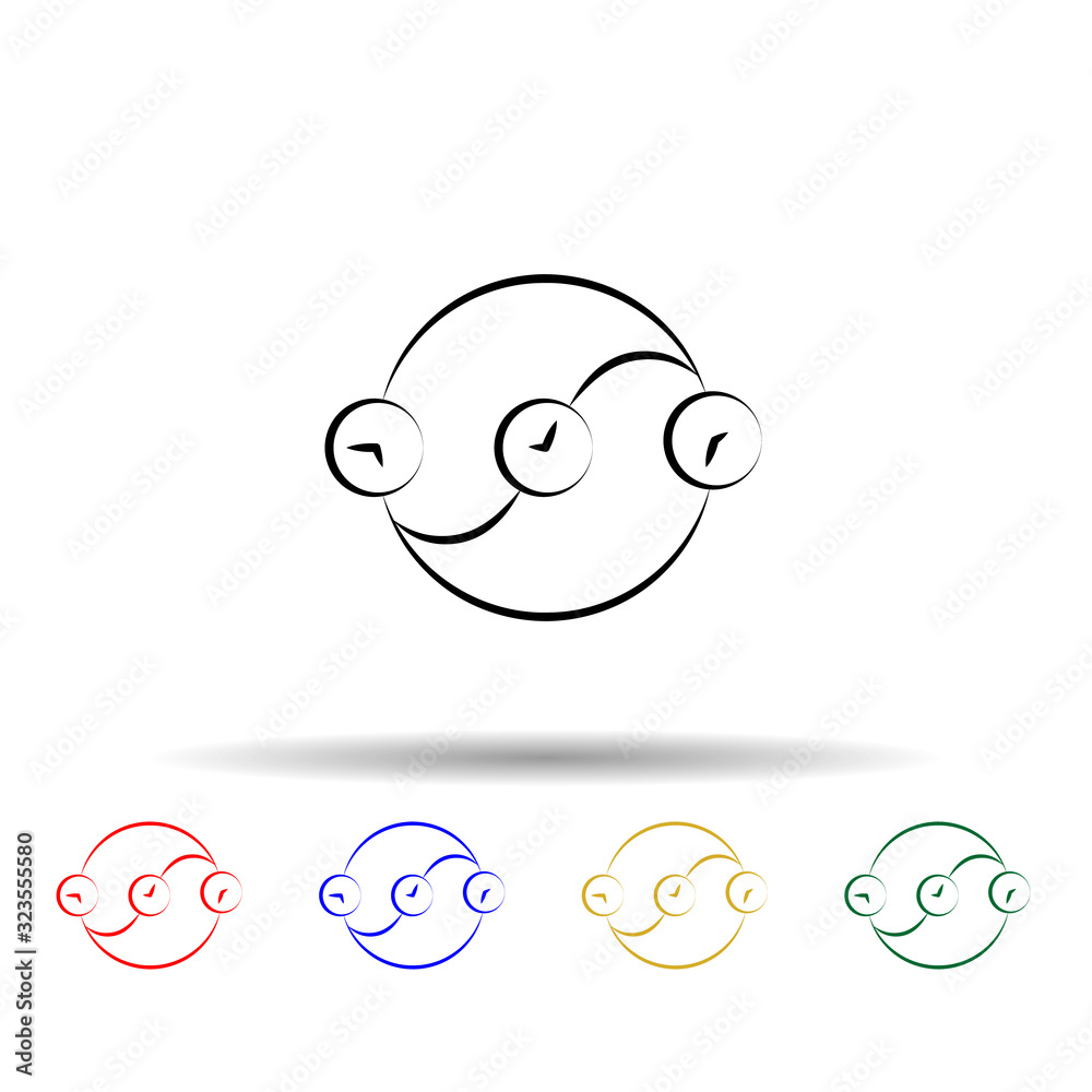 Time paradox multi color style icon. Simple thin line, outline vector of mad science icons for ui and ux, website or mobile application Time paradox multi color style icon. Simple thin line, outline vector of mad science icons for ui and ux, website or mobile application