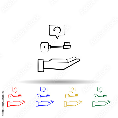 Psychometric multi color style icon. Simple thin line, outline vector of mad science icons for ui and ux, website or mobile application