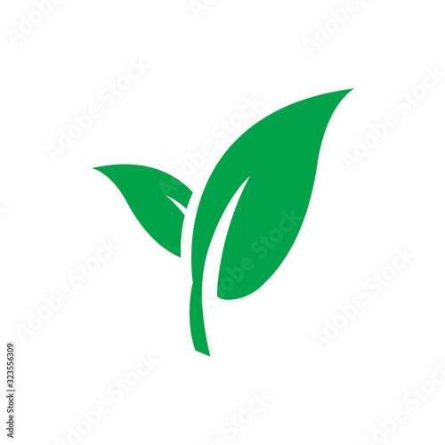 Green leaf vector icon isolated. Recycle ecology icon. Natural leaf icon. Eco nature healthy concept.