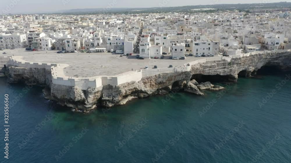 Aerial view, flight at Polignano a Mare, Puglia, Southern Italy, Italy, Europe Aerial view, flight at Polignano a Mare, Puglia, Southern Italy, Italy, Europe