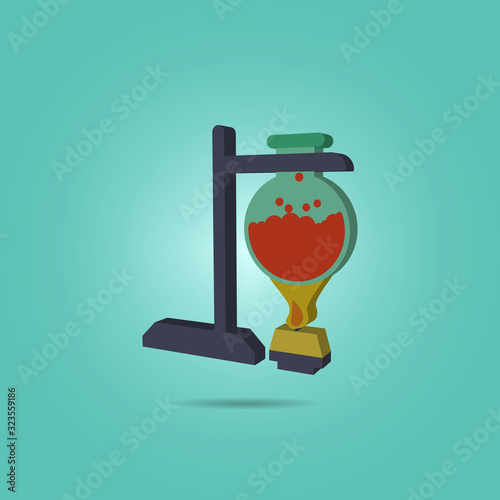 Heating of chemical fluid isometric icon. Simple color vector of science icons for ui and ux, website or mobile application
