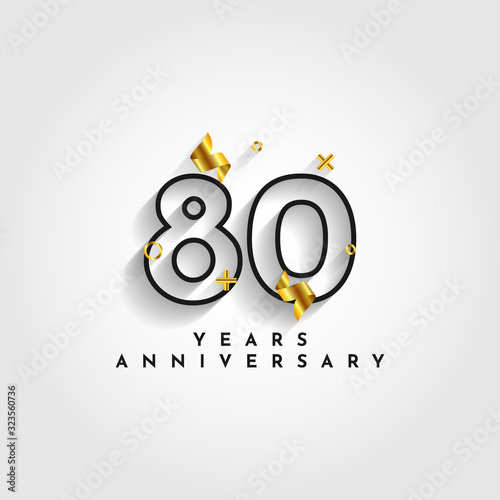 80 Years Anniversary Celebration Vector Illustration Template Design photo