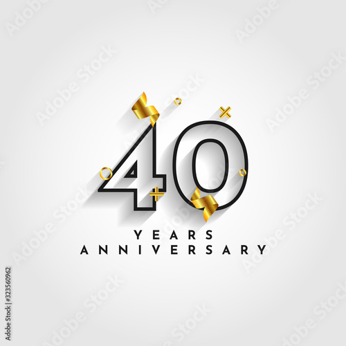 40 Years Anniversary Celebration Vector Illustration Template Design
