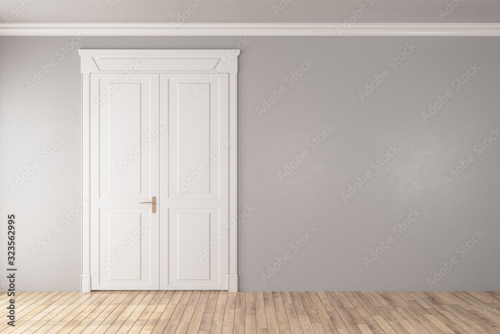 White door in empty room White door in empty room
