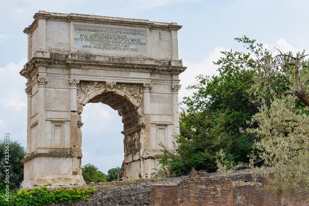 Beautiful scene at the Roman Forum in Rome Italy on a bright summer day Beautiful scene at the Roman Forum in Rome Italy on a bright summer day