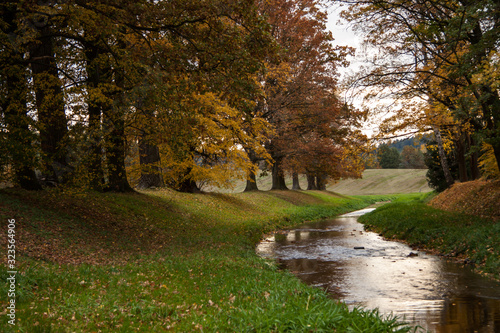the spree river in Taubenheim in saxony/ germany in autumn