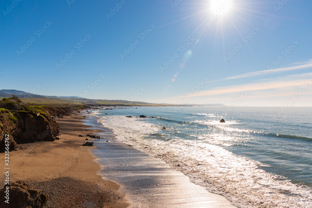 Scenic view of a beach near Carmel by the Sea, California