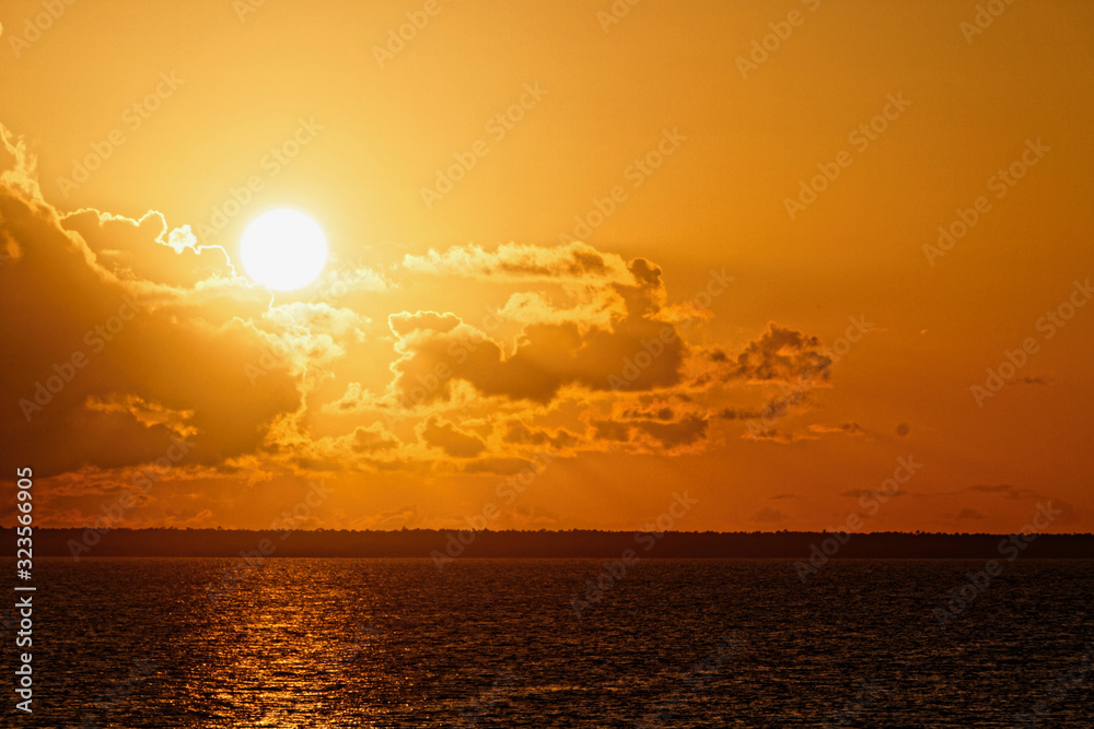 sunset over the sea