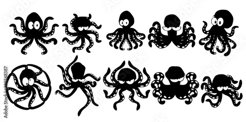 octopus vector set collection graphic clipart design