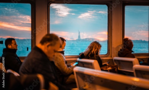Wallpaper Mural people transport boat sea windows glass window sitting traveling vacation winter person water sky usa Torontodigital.ca