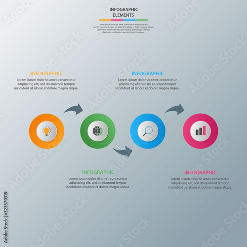 Infographic elements. Business concept timeline. Modern infograph template. Can use for workflow layout, diagram, banner, webdesign, presentation. Vector illustration.