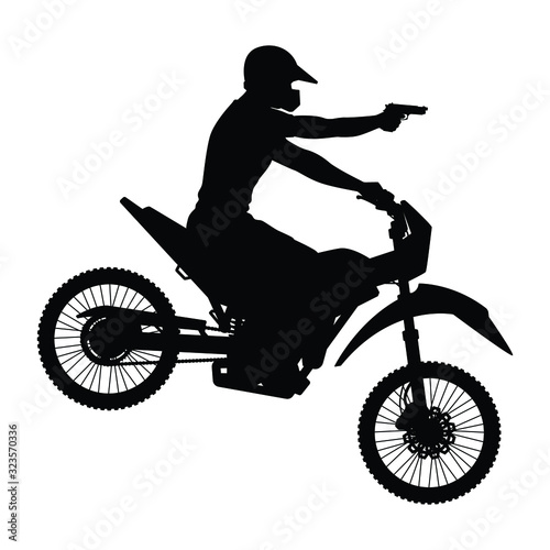 Killer on motocross silhouette vector