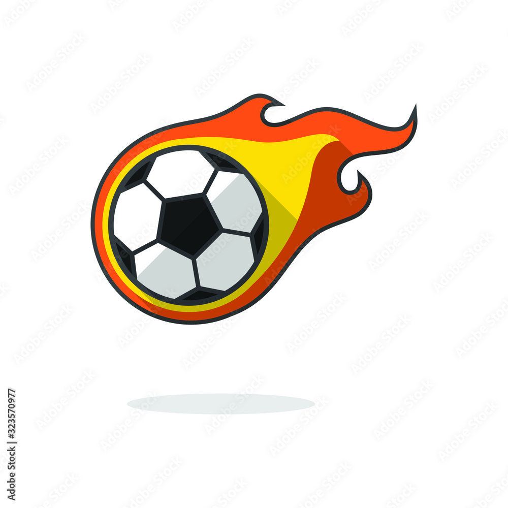 Obraz premium Soccer with fire isolated vector