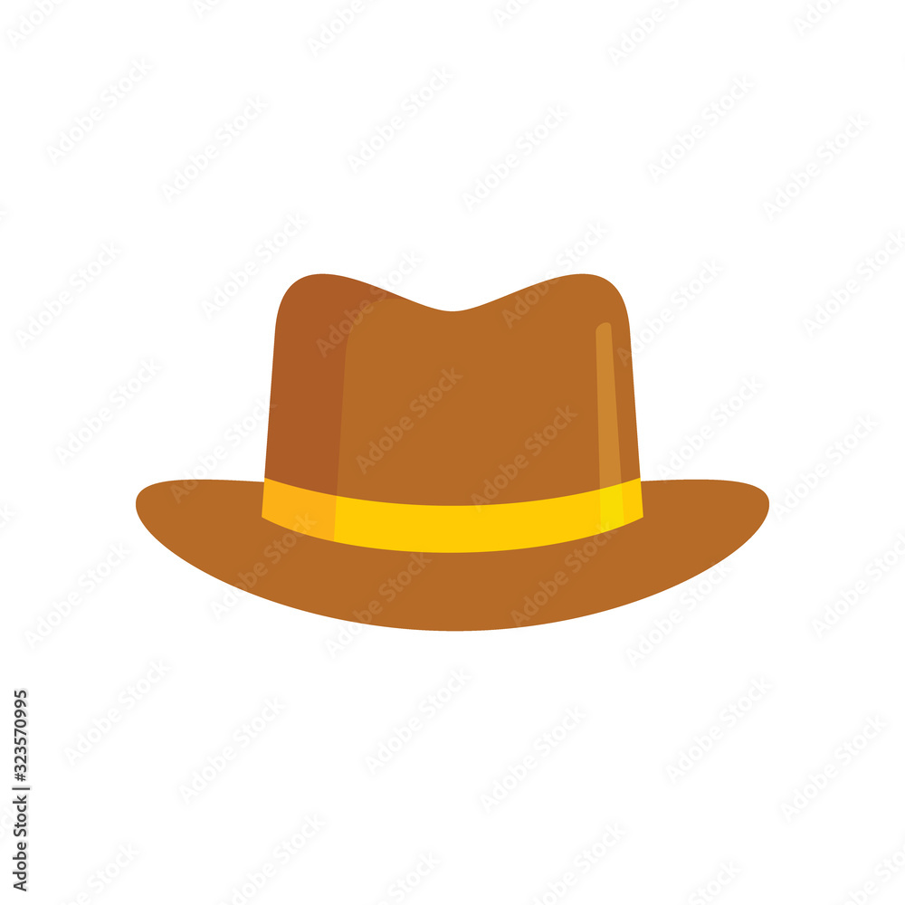 gentleman Hat flat icon. Vector gentleman hat in flat style isolated on white background. Element for web, game and advertising gentleman Hat flat icon. Vector gentleman hat in flat style isolated on white background. Element for web, game and advertising